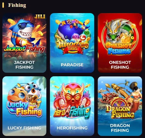 Image showing available Fishing games on 6 Club